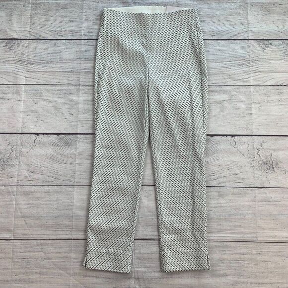 WHBM Crop Pants sz 00 White Black Pattern Pull On New NWT - Picture 1 of 11